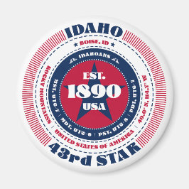 Idaho Circle Typography Souvenir Magnet