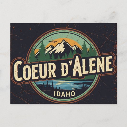 Idaho Coeur d'Alene Grunge verontrust Briefkaart (Voorkant)