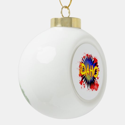 Idaho Comic Exclamation Keramische Bal Ornament (Links)