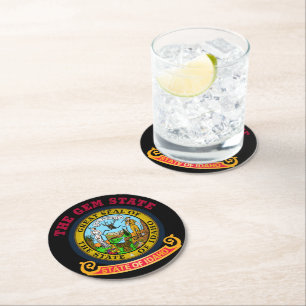 IDAHO CROSSROADS STATE FLAG RONDE KARTONNEN ONDERZETTER
