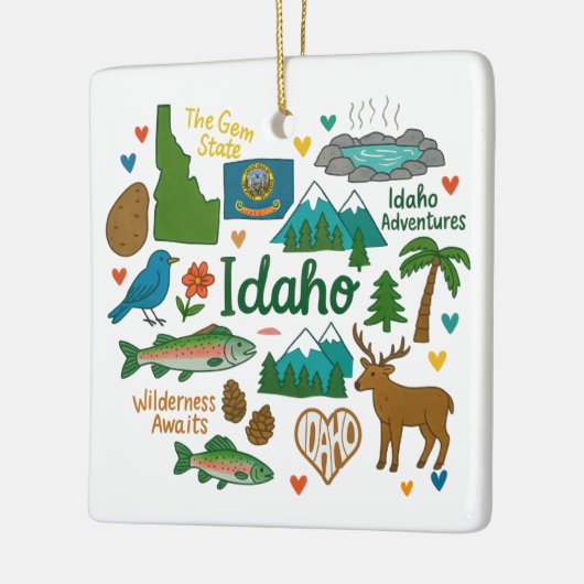 Idaho Custom Family Trip Keepsake Kerstmis Keramisch Ornament (Links)