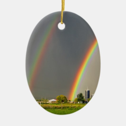 Idaho Double Rainbow Keramisch Ornament (Voorkant)