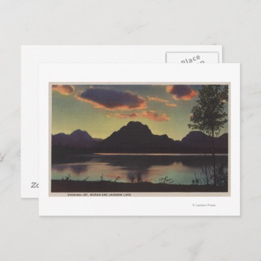 Idaho - Dusk Uitzicht van Mt. Moran & Jackson Lake Briefkaart (Voorkant / Achterkant)