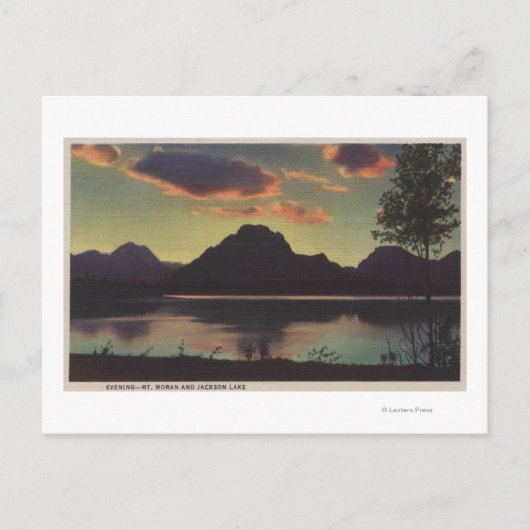 Idaho - Dusk Uitzicht van Mt. Moran & Jackson Lake Briefkaart (Voorkant)