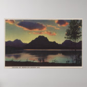 Idaho - Dusk Uitzicht van Mt. Moran & Jackson Lake Poster (Voorkant)