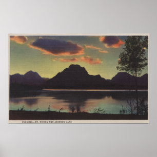 Idaho - Dusk Uitzicht van Mt. Moran & Jackson Lake Poster