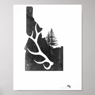Idaho elandjager met afgeworpen gewei  poster