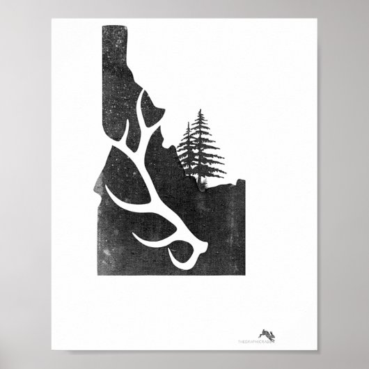 Idaho elandjager met afgeworpen gewei poster (Voorkant)