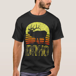 Idaho Elk Hunter Dad  Retro Sun Bow Cool T-shirt