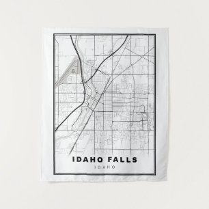Idaho Falls Kaart Wandkleed