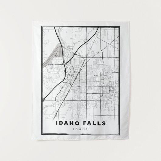 Idaho Falls Kaart Wandkleed (Voorkant)
