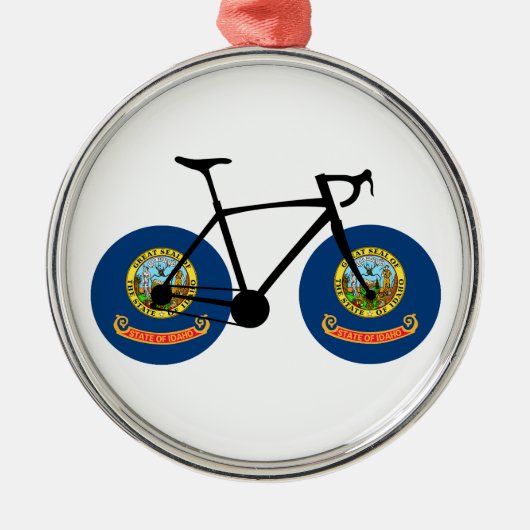 Idaho Flag Cycling Metalen Ornament (Voorkant)