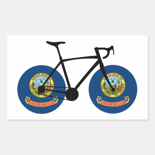 Idaho Flag Cycling Rechthoekige Sticker (Voorkant)