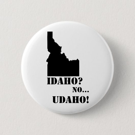 Idaho Geen Kaart Udaho Ronde Button 5,7 Cm (Voorkant)