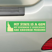 Idaho: Gem-staat; Moronische regering Bumpersticker (Op auto)