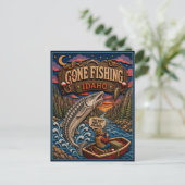 Idaho Gone Fishing Witte Steur Briefkaart (Staand voorkant)