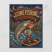 Idaho Gone Fishing Witte Steur Briefkaart (Voorkant)