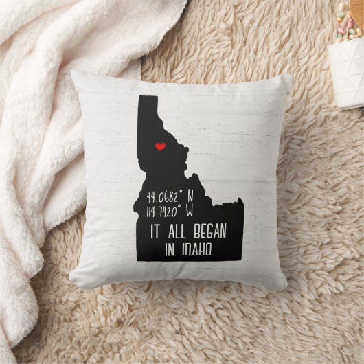 Idaho GPS-coördinaten met hart Kussen (Deken)