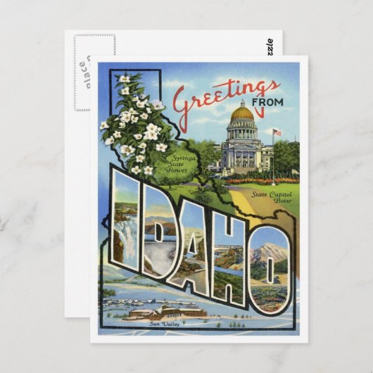 Idaho Greetings uit de VS Briefkaart (Voorkant / Achterkant)