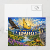Idaho Groet Ansichtkaart Briefkaart (Voorkant / Achterkant)