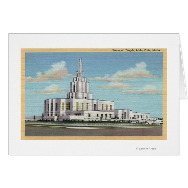 Idaho Herfsten, ID - Mormon Temple Uitzicht (Voorkant Horizontaal)