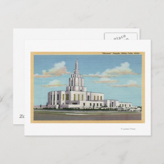 Idaho Herfsten, ID - Mormon Temple Uitzicht Briefkaart (Voorkant / Achterkant)