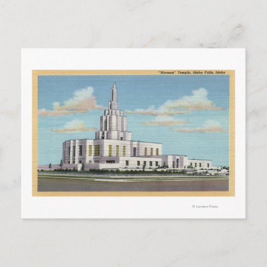 Idaho Herfsten, ID - Mormon Temple Uitzicht Briefkaart (Voorkant)