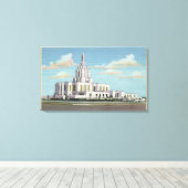 Idaho Herfsten, ID - Mormon Temple Uitzicht Canvas Afdruk (Insitu (Houten vloer))