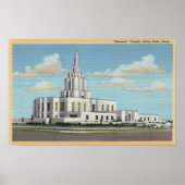 Idaho Herfsten, ID - Mormon Temple Uitzicht Poster (Voorkant)