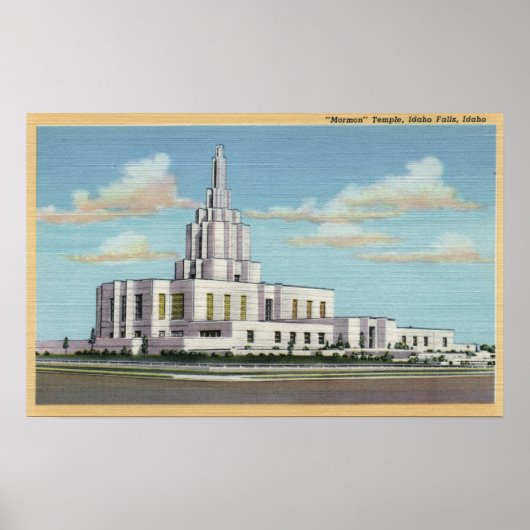 Idaho Herfsten, ID - Mormon Temple Uitzicht Poster (Voorkant)
