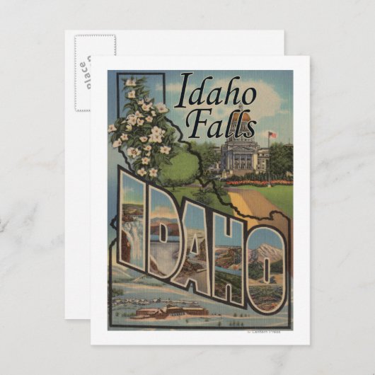 Idaho-Herfsten, Idaho - Grote Letter-scènes Briefkaart (Voorkant / Achterkant)