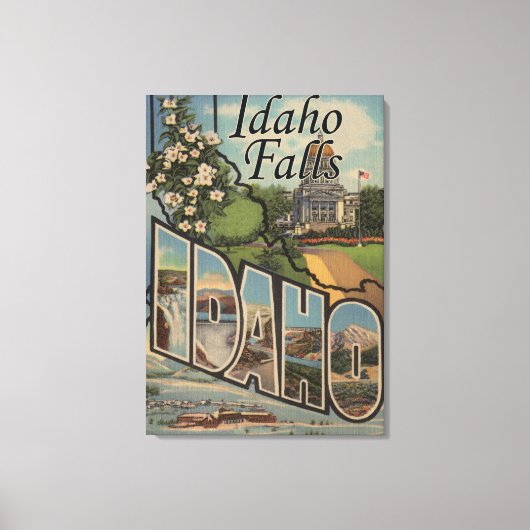 Idaho-Herfsten, Idaho - Grote Letter-scènes Canvas Afdruk (Voorkant)