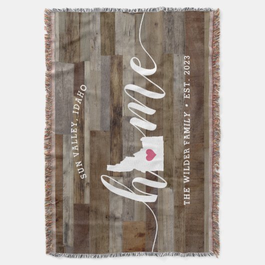 Idaho Home State Personalized Rustic Wood Kijk uit Deken (Voorkant Verticaal)
