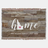 Idaho Home State Personalized Rustic Wood Kijk uit Deken (Voorkant)