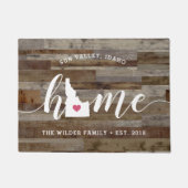Idaho Home State Personalized Wood Kijk uit Deurmat (Voorkant)
