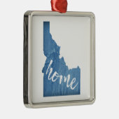 Idaho Home Wood Grain Metalen Ornament (Rechts)