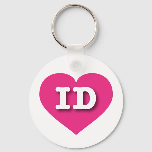 Idaho Hot Pink Heart - Ik hou van ID Sleutelhanger (Voorkant)