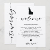 Idaho huwelijks-welkomstbrief & route kaart (Voorkant / Achterkant)