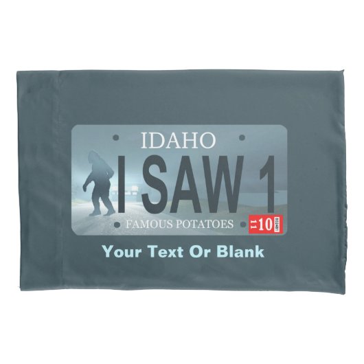 Idaho "I Saw 1" Sasquatch License Bord Kussensloop (Voorkant)