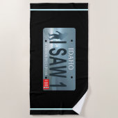 Idaho "I Saw 1" Sasquatch License Bord Strandlaken (Voorkant)