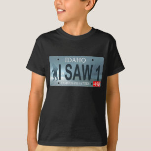 Idaho "I Saw 1" Sasquatch License Bord T-shirt