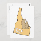 Idaho ID Map & Idaho Potato Spud Cartoon Motto Briefkaart (Voorkant / Achterkant)