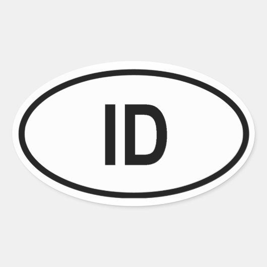 Idaho "ID" Ovale Sticker (Voorkant)