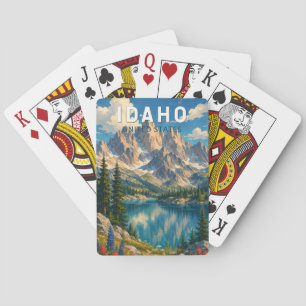 Idaho Illustratie Reis Kunst Vintage Pokerkaarten
