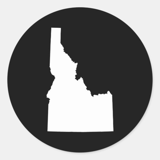 Idaho in het wit ronde sticker (Voorkant)