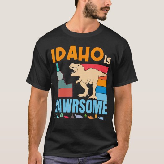 Idaho Is Awesome Dinosaur I Love Idaho Gift Boys G T-shirt (Voorkant)