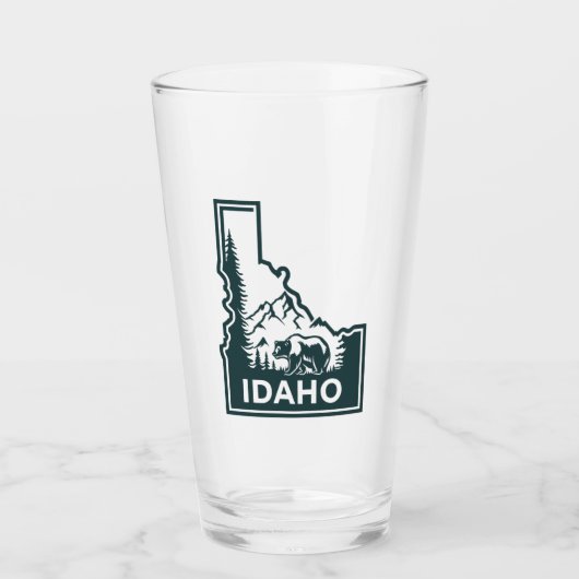 Idaho kaart Beer Glas (Voorkant)