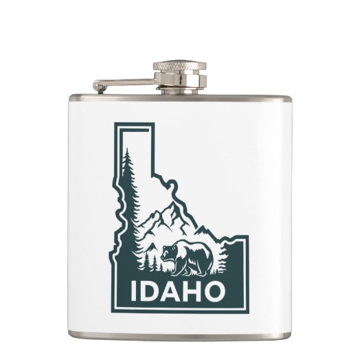 Idaho kaart Beer Heupfles (Voorkant)