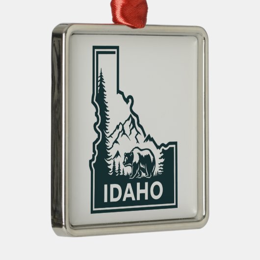 Idaho kaart Beer Metalen Ornament (Rechts)