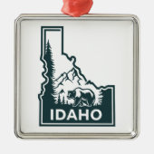 Idaho kaart Beer Metalen Ornament (Voorkant)